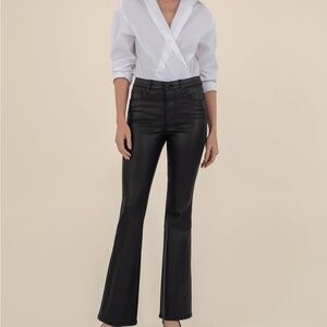 Kut from the Kloth Black Leather Look Flare Pants - Size 10